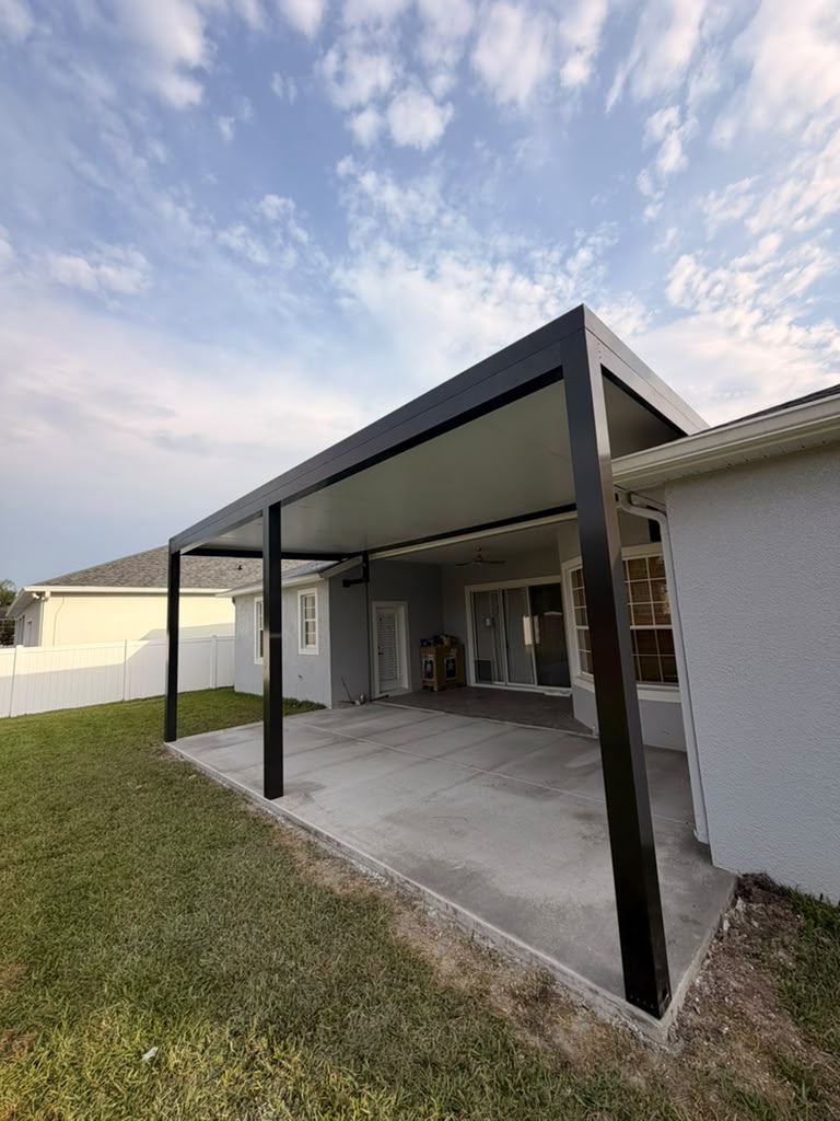 White modern patio roof